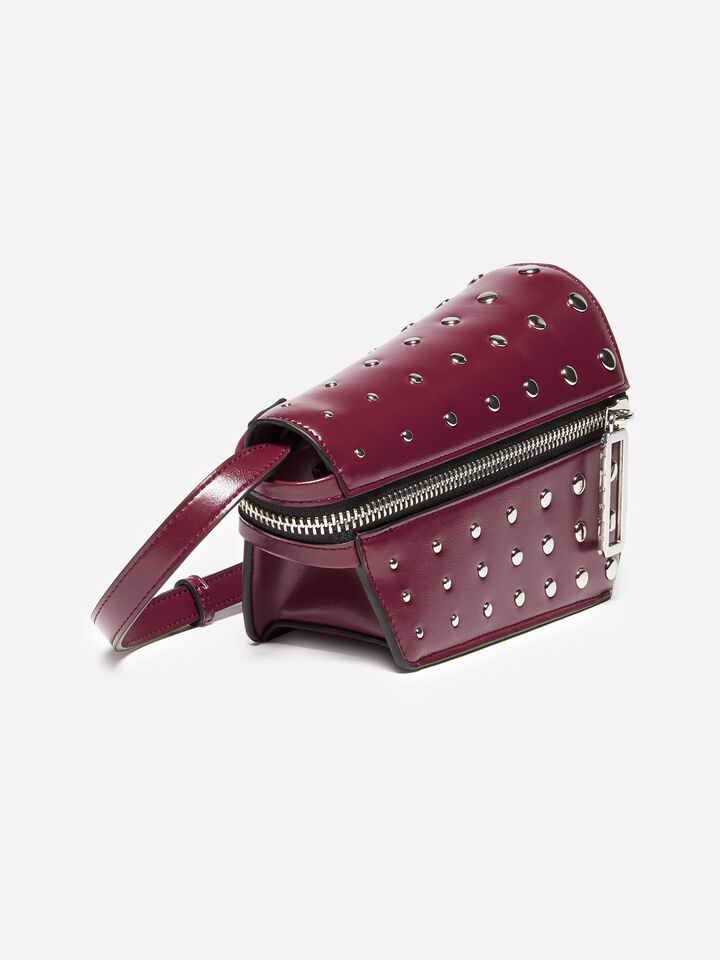 Sac à main asymétrique bordeaux à clous - null - Bordeaux | Sisley image number 2